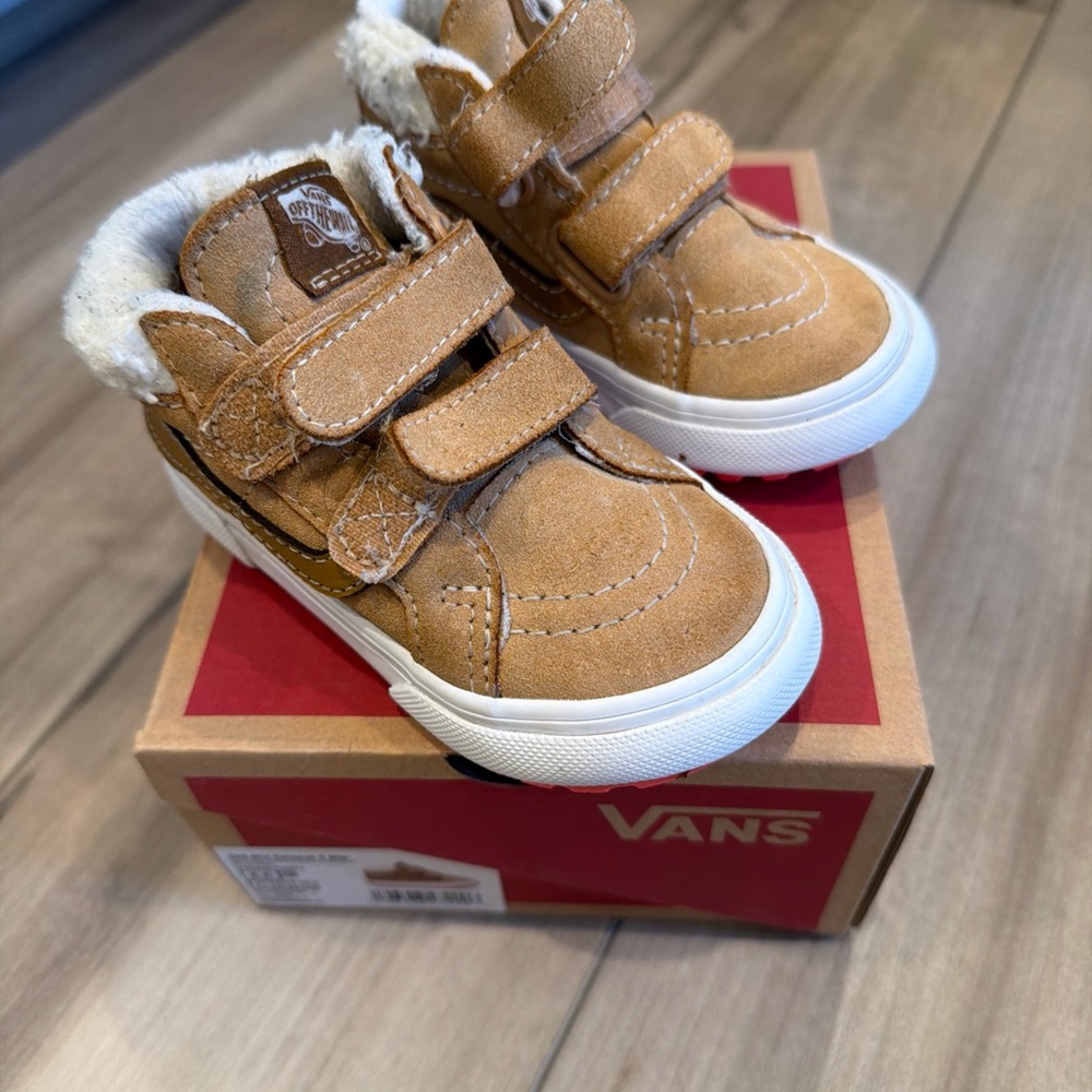 Vans Kids Tan Sneakers with White Trim